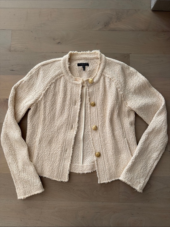 rag & bone Jackets & Blazers - rag & bone Cream Bouclé Jacket with Gold Buttons
